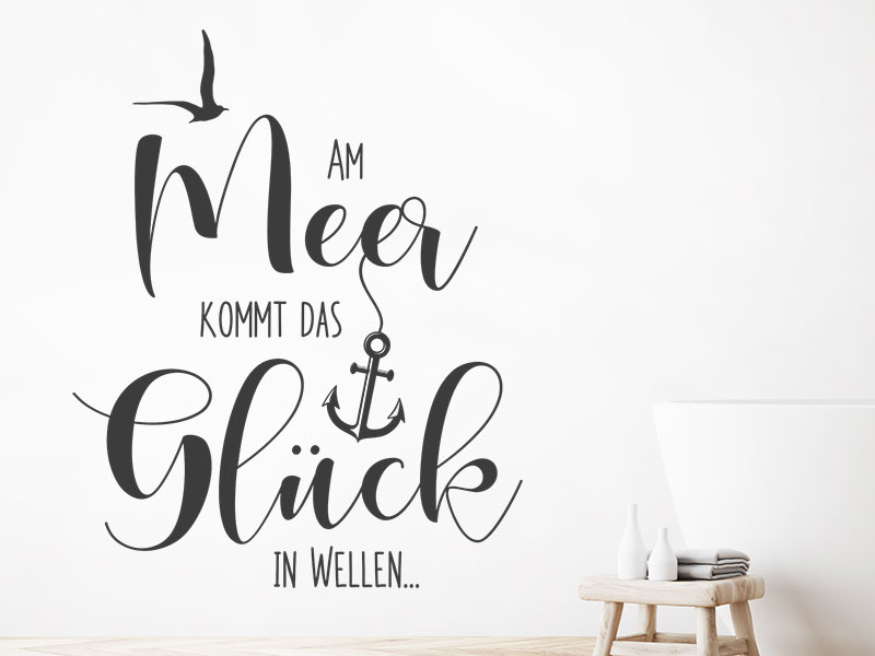 Wandtattoo Am Meer kommt das Glück