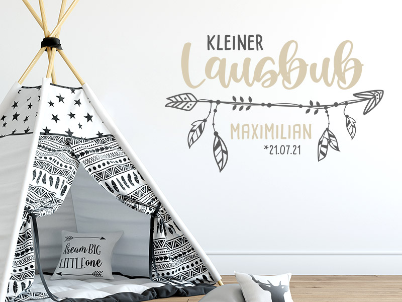 Wandtattoo Kleiner Lausbub mit Wunschname