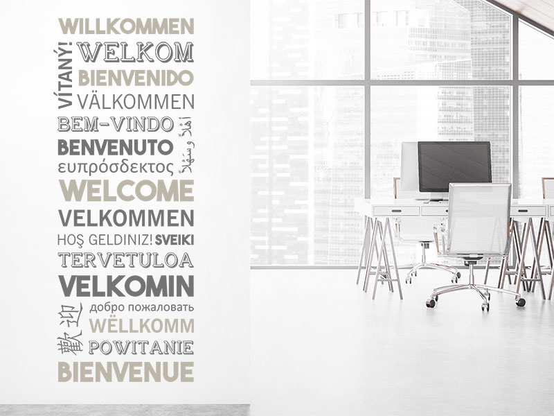 Wandtattoo Willkommen Worte mehrsprachig