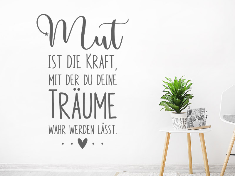 Wandtattoo Mut ist die Kraft