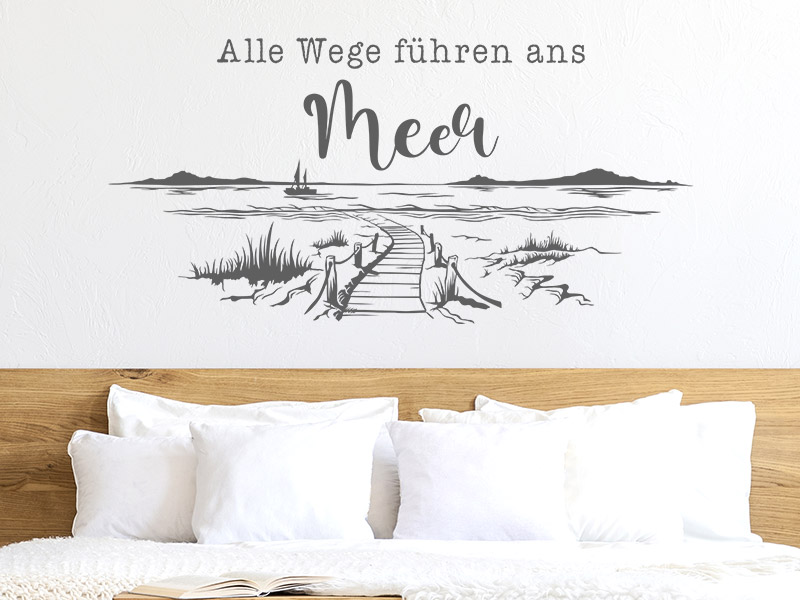 Wandtattoo Alle Wege führen ans Meer