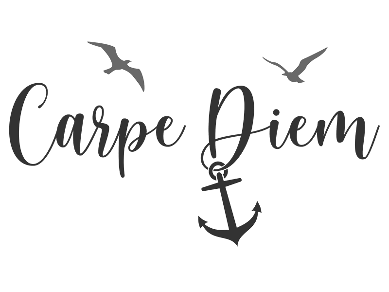 Wandtattoo „Carpe Diem“ – 115x99 Cm, Lichtblau, Selbstklebend, Aus Vinyl, Für Viele Untergründe