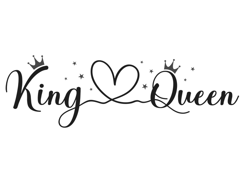 Wandtattoo King mit Herz Queen and