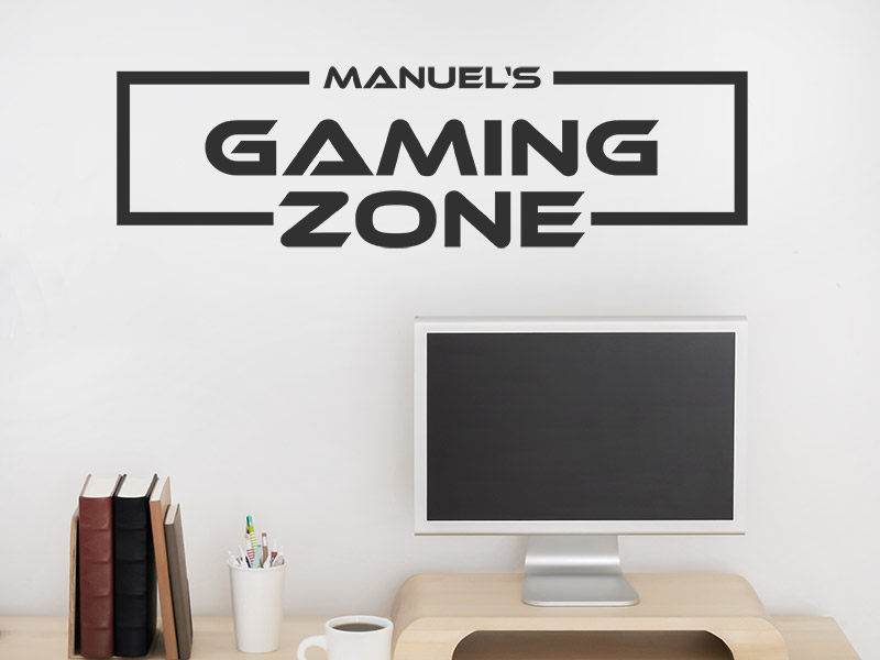 Wandtattoo Gaming Zone mit Name