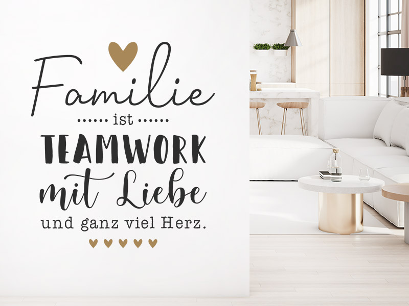 Wandtattoo Familie ist Teamwork