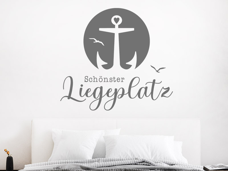 Wandtattoo Schönster Liegeplatz mit Anker