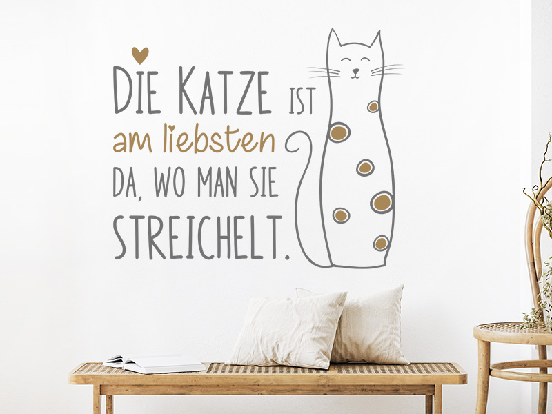 Wandtattoo Die Katze liebsten ist da... am