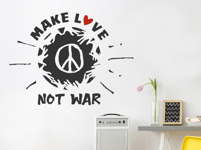 Wandtattoo Make love not war