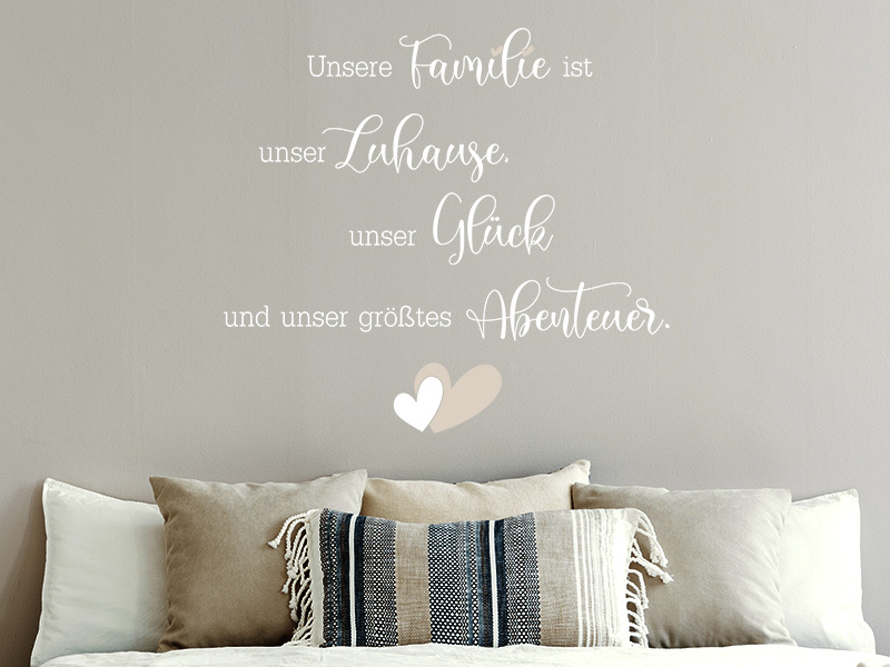 Wandtattoo Familie Zuhause Glück Abenteuer