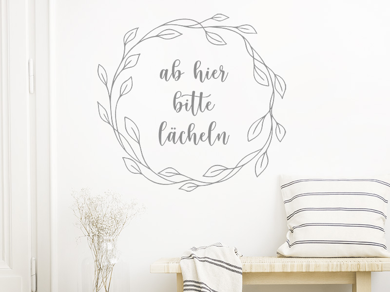 Wandtattoo Ab hier bitte lächeln