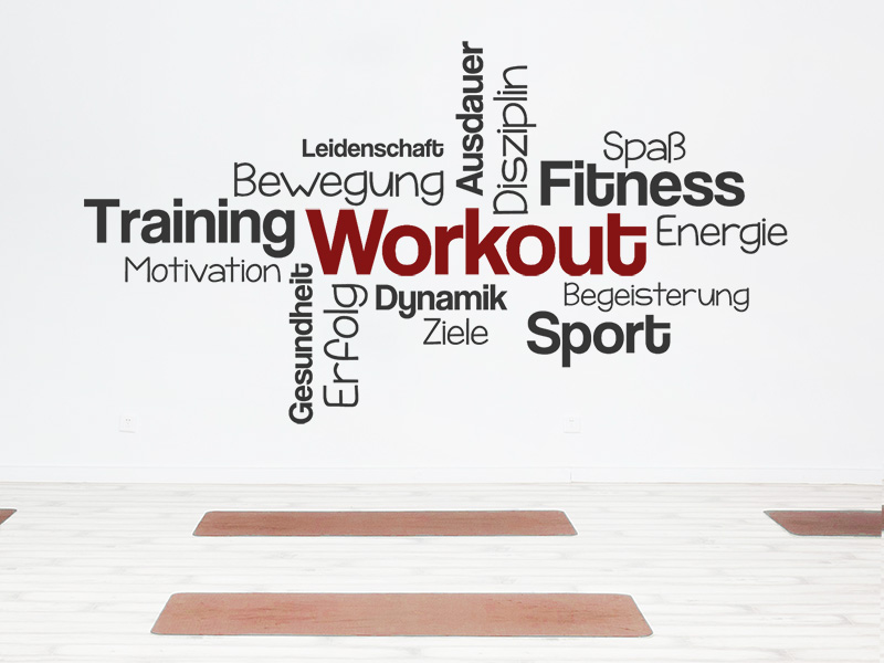Wandtattoo Workout Wortwolke