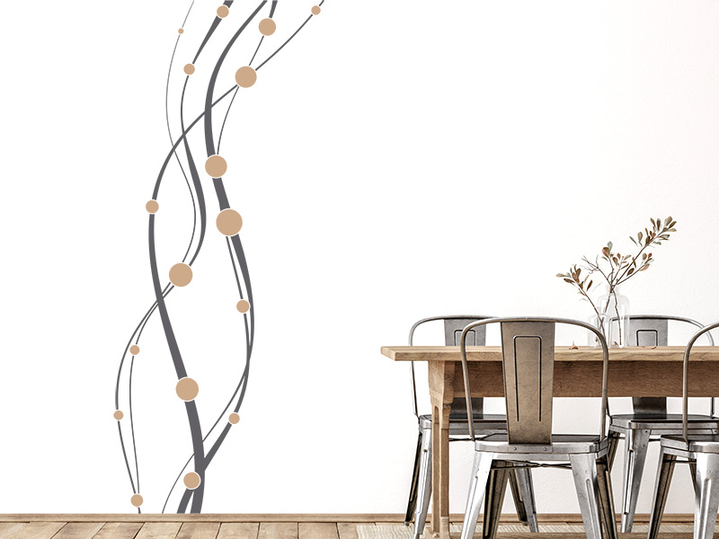 Wandtattoo Wandbanner Linien und Punkte