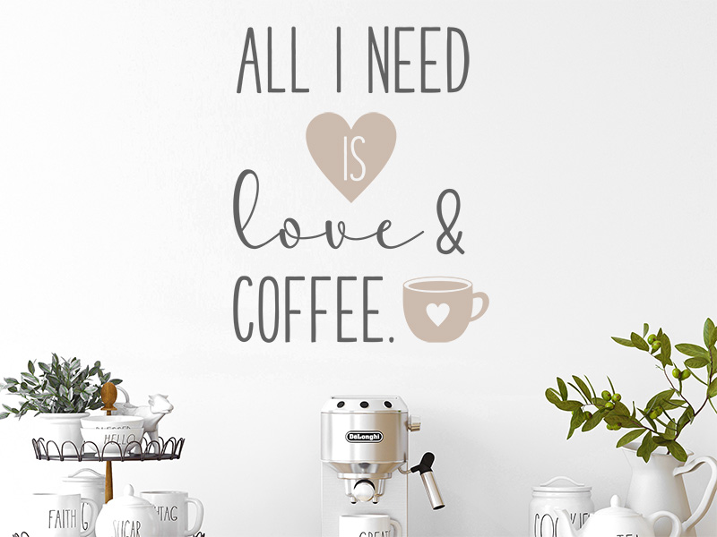 Wandtattoo Love and coffee
