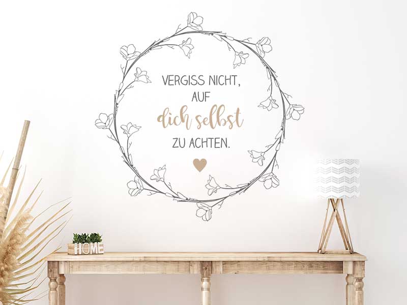 Wandtattoo Auf dich selbst achten
