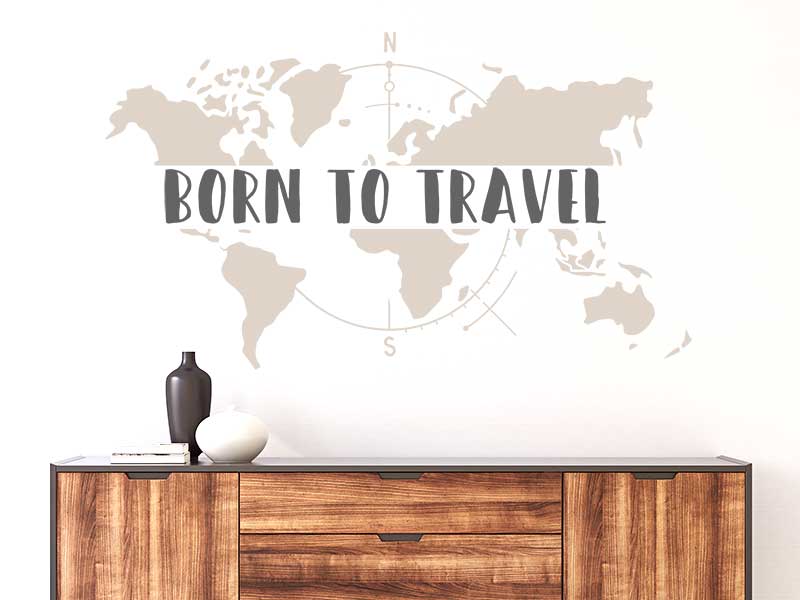 Wandtattoo Born to travel