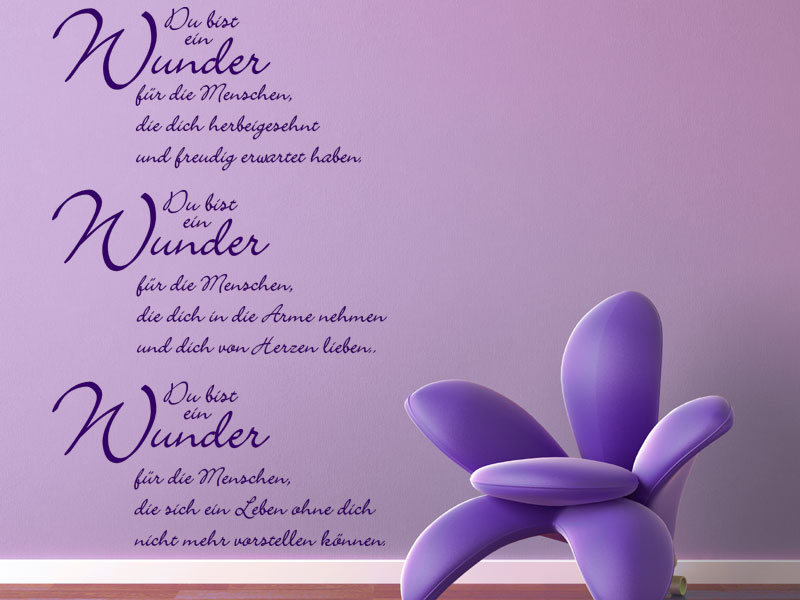 Wandtattoo Du bist ein Wunder...