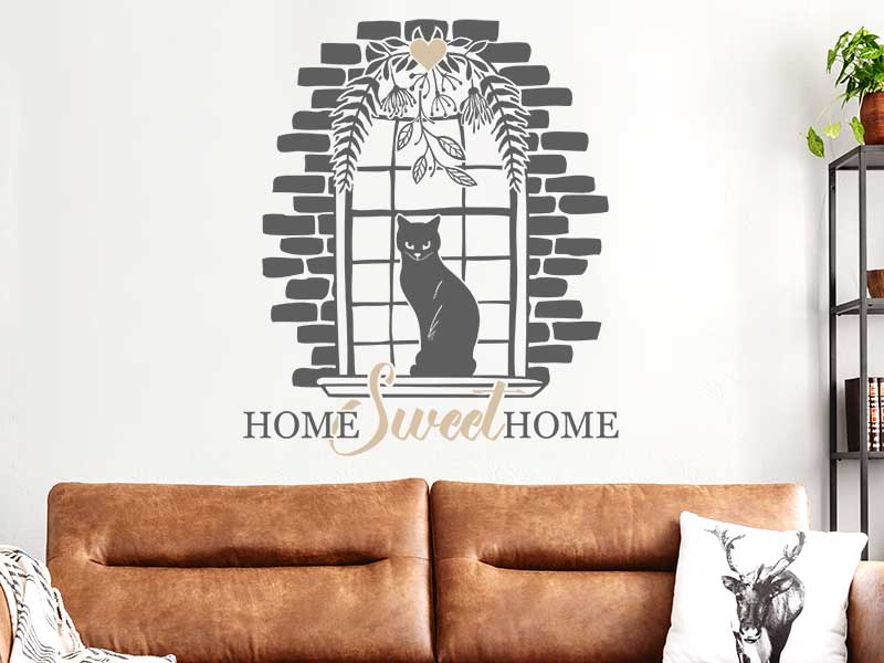 Wandtattoo Katze G097, Tiermotive, Wohnzimmer