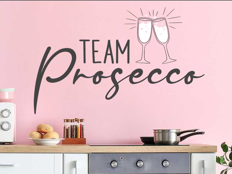 Prosecco Wandtattoo Team