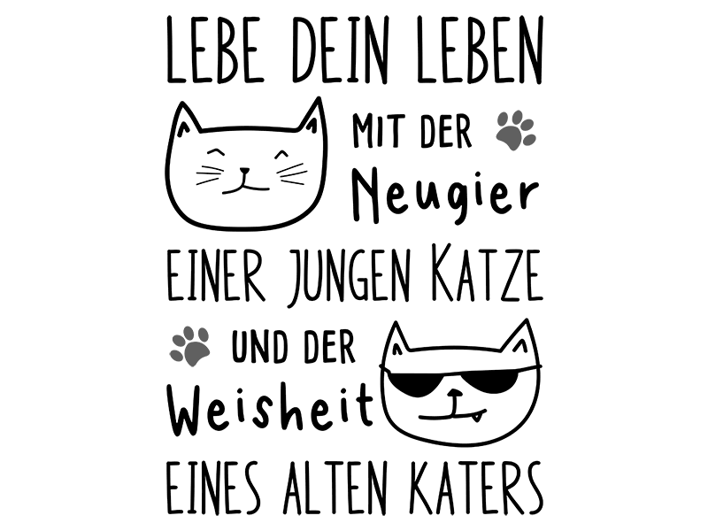 Wandtattoo Katze und Kater