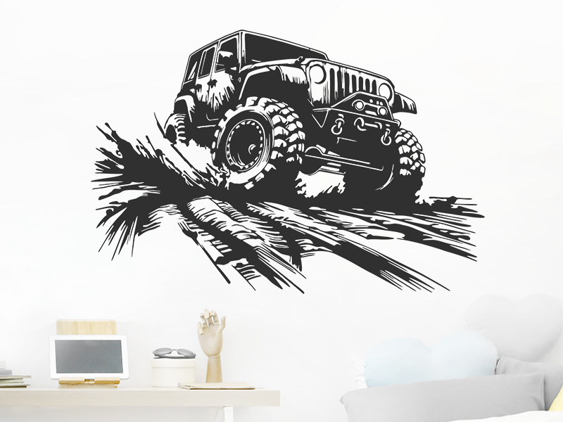 Wandtattoo Cooler Vintage Jeep