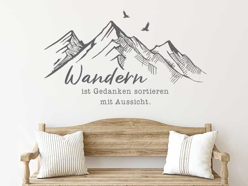 Wandtattoo Wandern ist Gedanken sortieren