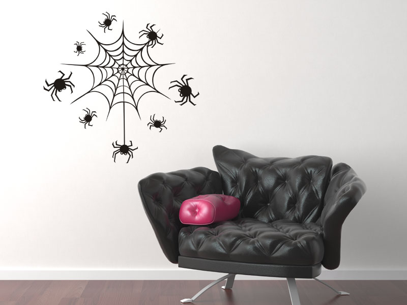 Halloween Farbe schwarz / orange Größe 120 cm HAAC 100er LED Spinnennetz mit 2 Spinne und 8 Funktionen für Feste Fasching Karneval