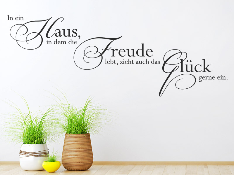 Wandtattoo In ein Haus, in dem die Freude lebt...