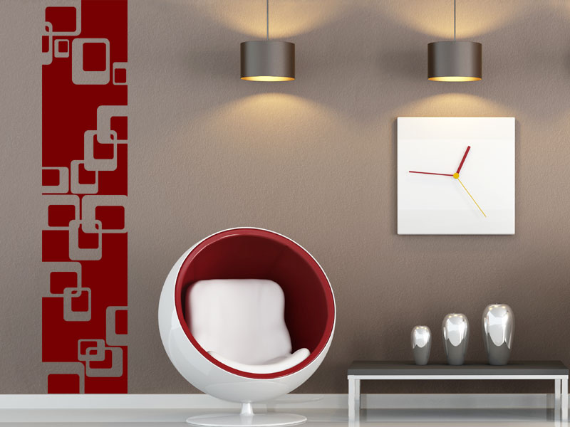 Wandgestaltung rot gelb: wandbanner retroquadrate wandtattoo xxl ...