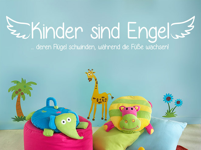 Wandtattoo Kindergarten Spruch Kinder sind Engel Wandtattoos.de