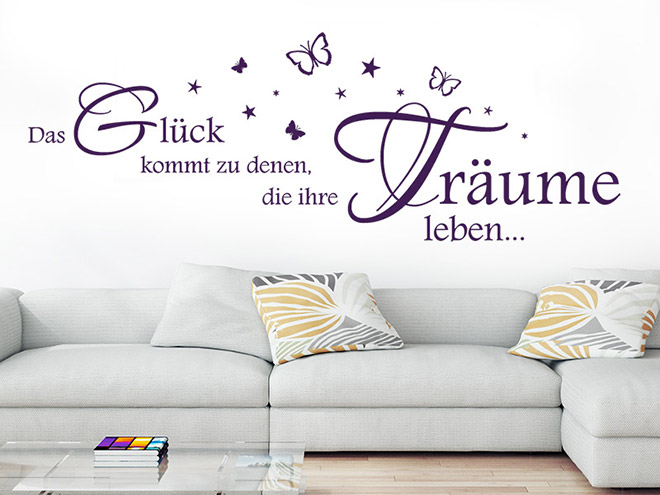 Wandtattoo Glück Sprüche Wandtattoos.de