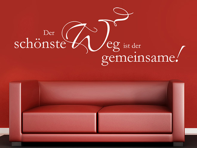 Wandtattoo Der schönste Weg ist der gemeinsame Wandtattoos.de