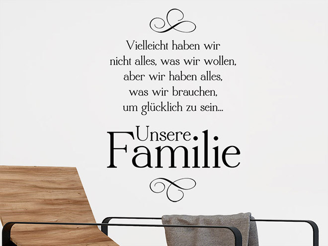 Wandtattoo Vielleicht haben wir nicht... Familie