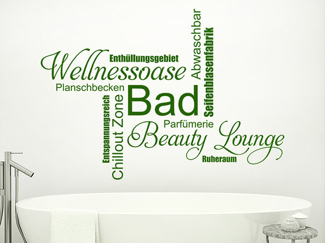 Wandtattoo Bad Wortwolke Schriften | Wandtattoos.de