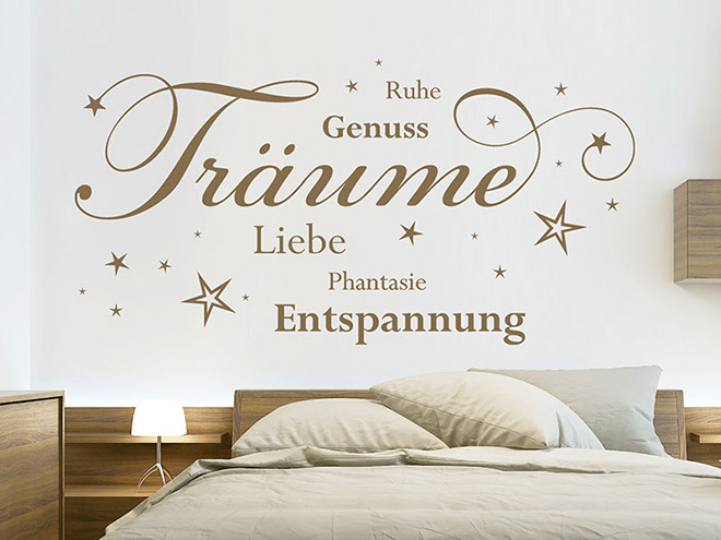 Wandtattoo Träume, Liebe, Entspannung, Ruhe Wandtattoos.de