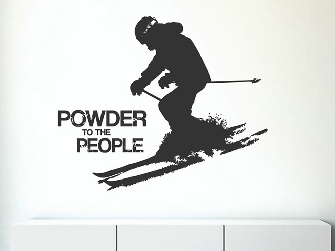 Wandtattoo Skifahrer mit Spruch Wandtattoos.de