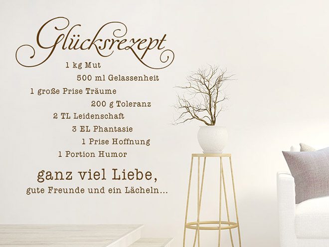 Wandtattoo Glück Sprüche Wandtattoos.de