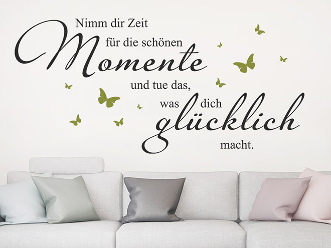 Sprüche Leben Genießen Moment Sprüche Glücklich Wandtattoo So wirst