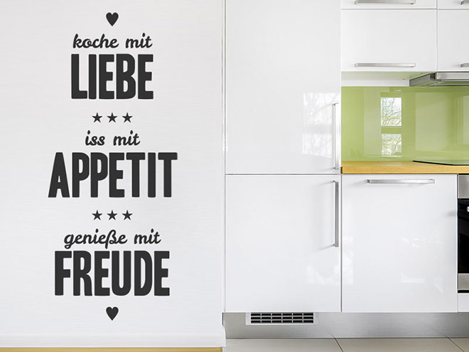 Wandtattoo Sprüche für die Küche Essen & Trinken Wandtattoos.de