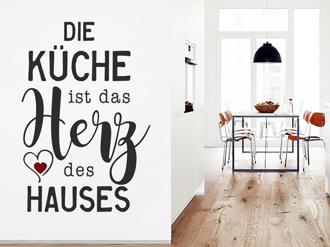 Wandtattoo Die Küche ist das Herz des Hauses | Wandtattoos.de