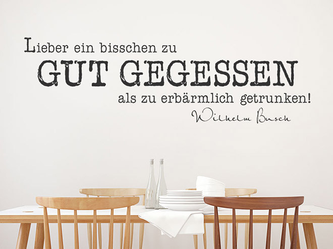 Wandtattoo Essen & Kochen Zitate Wandtattoos.de