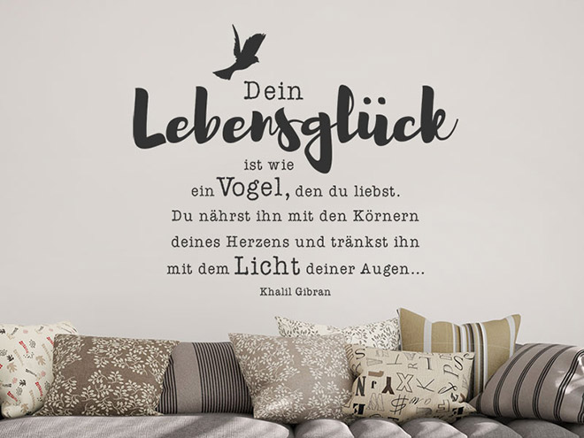 Wandtattoo Zitate rund ums Glück Wandtattoos.de