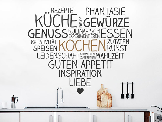 Küchen Wandtattoos anregende Worte für die Küche Wandtattoos.de