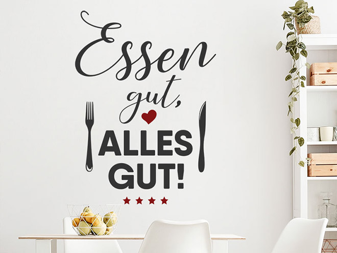 Wandtattoo Essen gut alles gut für die Küche Wandtattoos.de