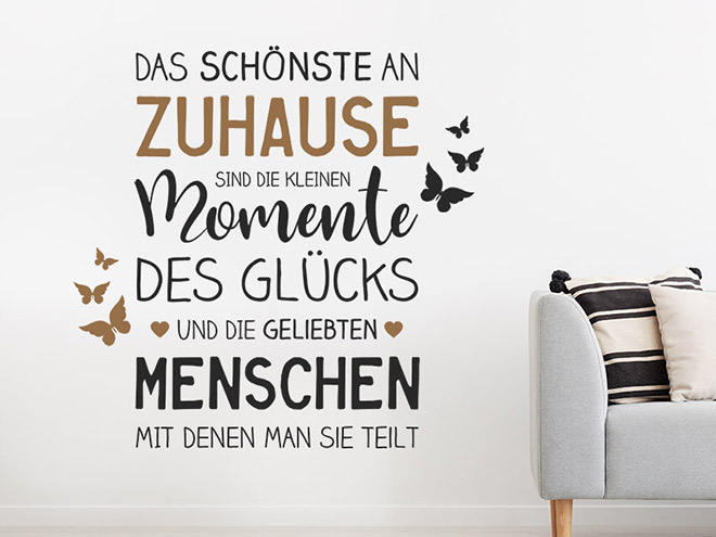 Wandtattoo Das Schönste an Zuhause Spruch Wandtattoos.de