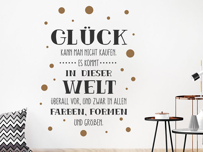 Wandtattoo Glück kann man nicht kaufen... Spruch Wandtattoos.de