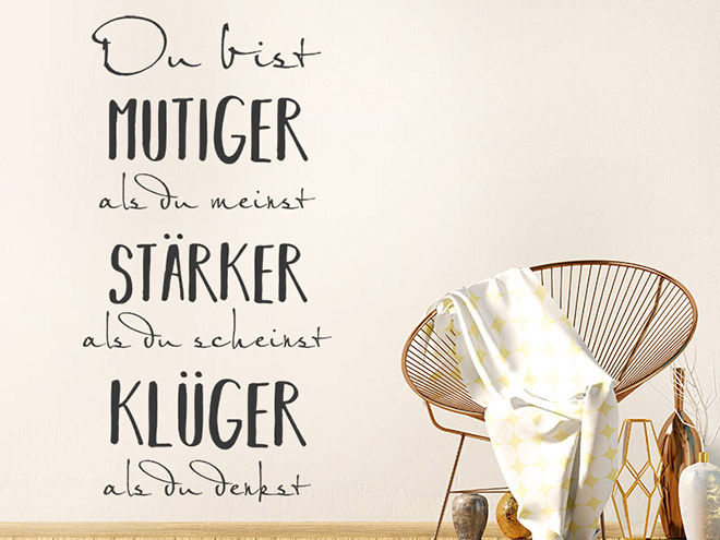 Du Bist Stärker Als Du Denkst Sprüche www.wandtattoos.de