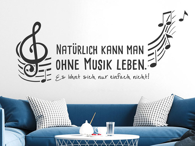 Wandtattoo Ohne Musik leben... Wandtattoos.de