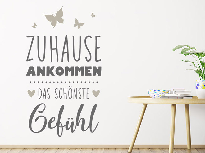 Ich Bin Zu Hause Angekommen Wandtattoo Zuhause ankommen... das schönste Gefühl | Wandtattoos.de
