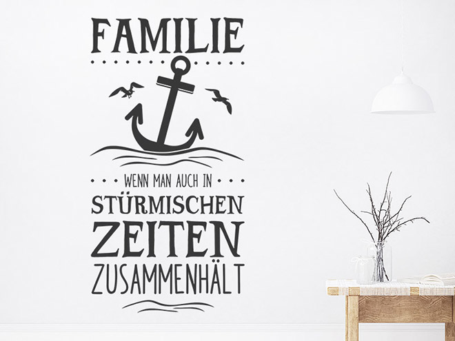 Wandtattoo Familie... wenn man auch in stürmischen Wandtattoos.de