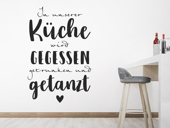 Wandtattoo Sprüche für die Küche Essen & Trinken Wandtattoos.de